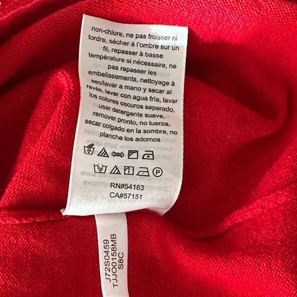 Tommy Hilfiger V-Neck Red Sweater - Picture 8 of 9